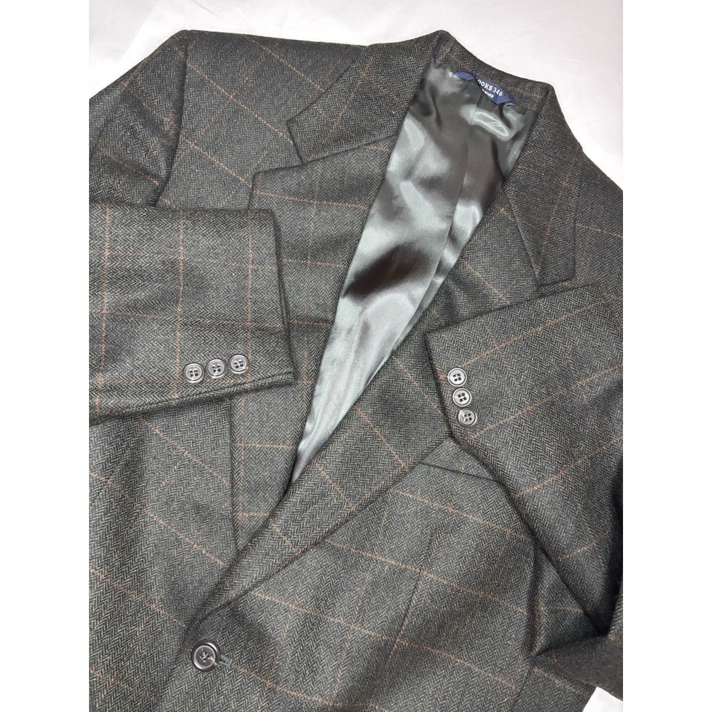 Brooks Brothers‎ 346 Mens 100% Lambswool Blazer 39R Sportcoat Window Pane Gray